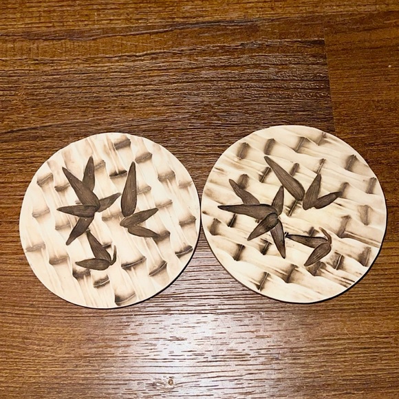 Other - 3/$15 Wooden Carved Coasters Set Of 2